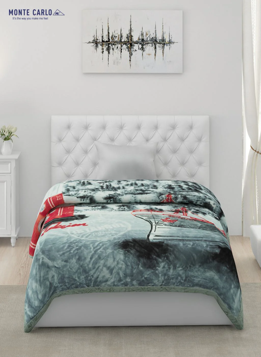 Printed Mink Single Blanket for Heavy Winter -1 Ply - Image 3
