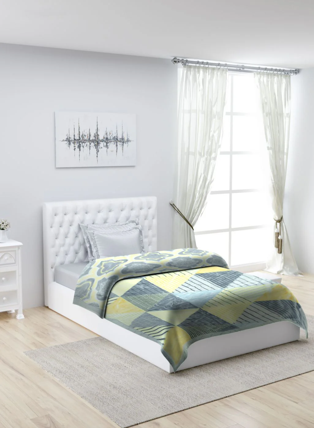Printed Mink Single Blanket for Heavy Winter -2 Ply - Image 2