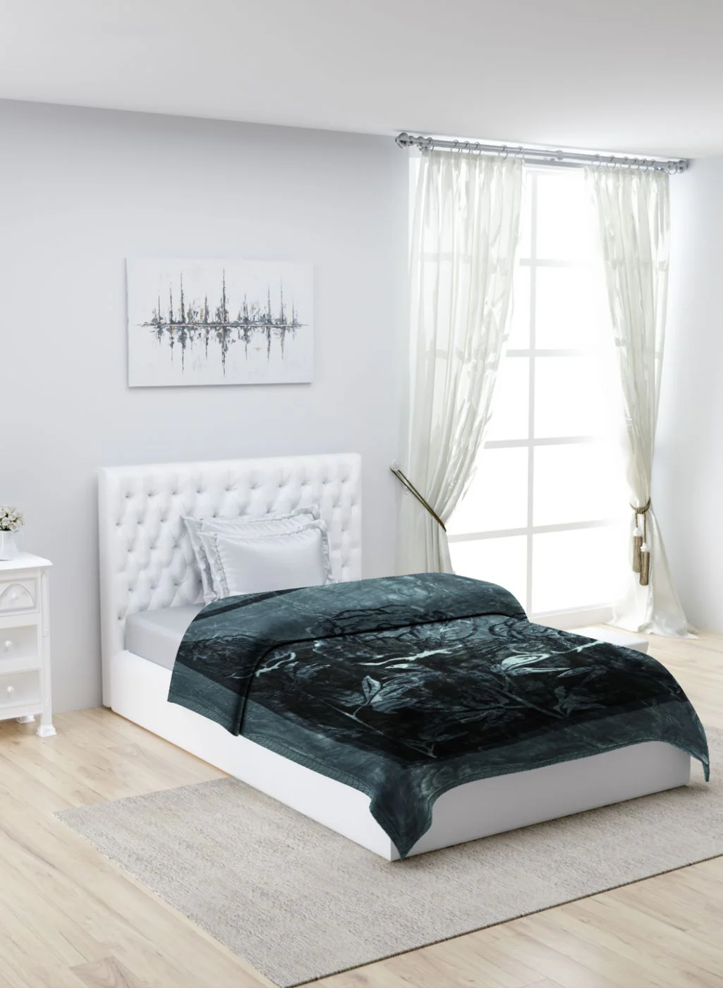 Printed Mink Single Blanket for Mild Winter - 2 Ply - Image 2