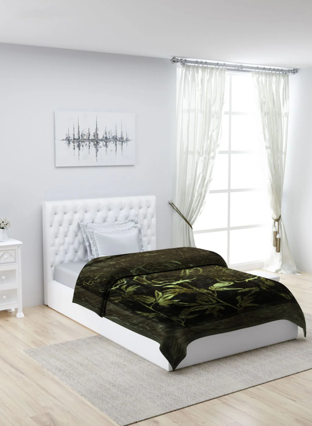 Printed Mink Single Blanket for Mild Winter - 2 Ply - Image 2