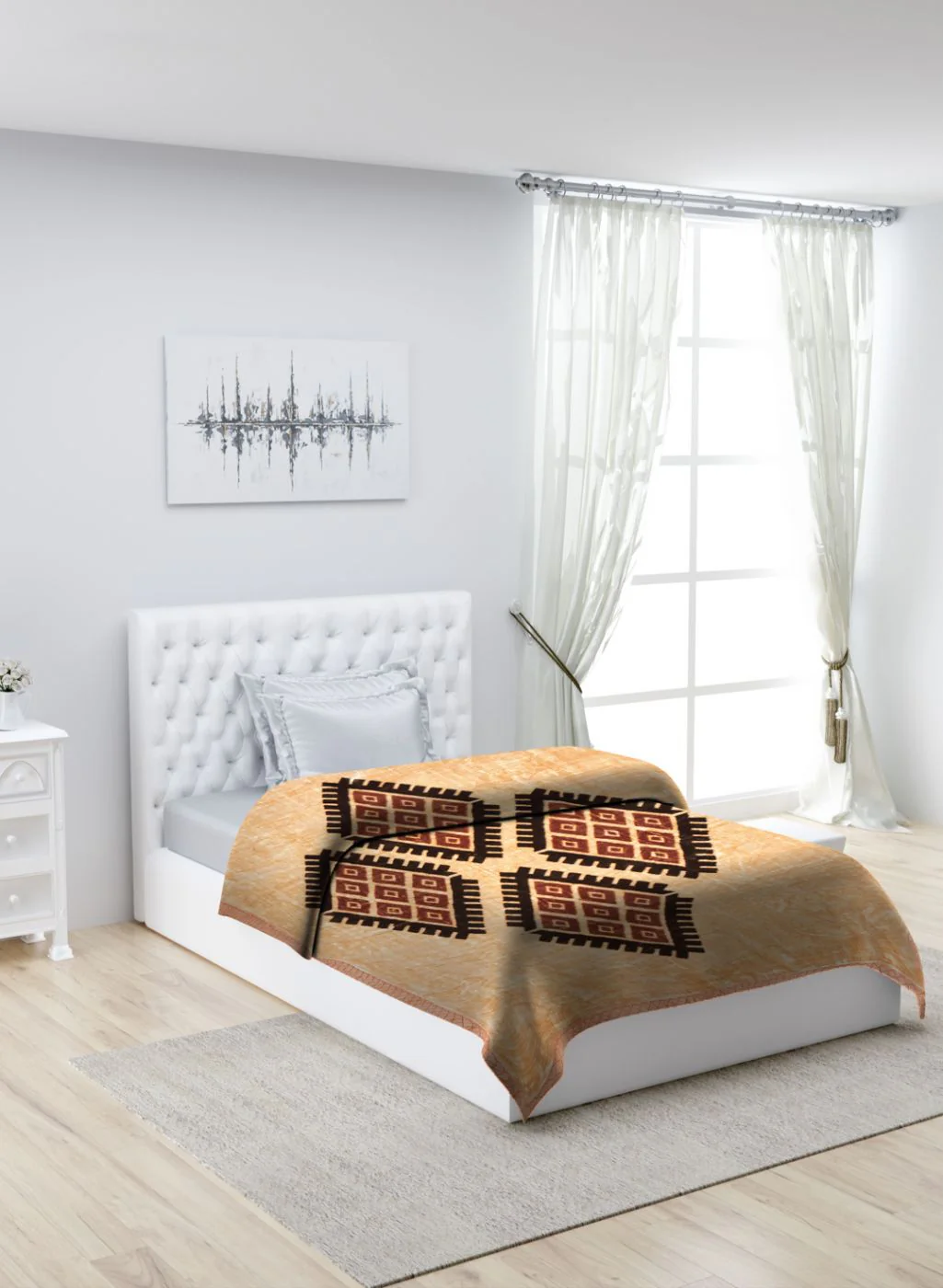 Printed Mink Single Blanket for Mild Winter - 2 Ply - Image 2