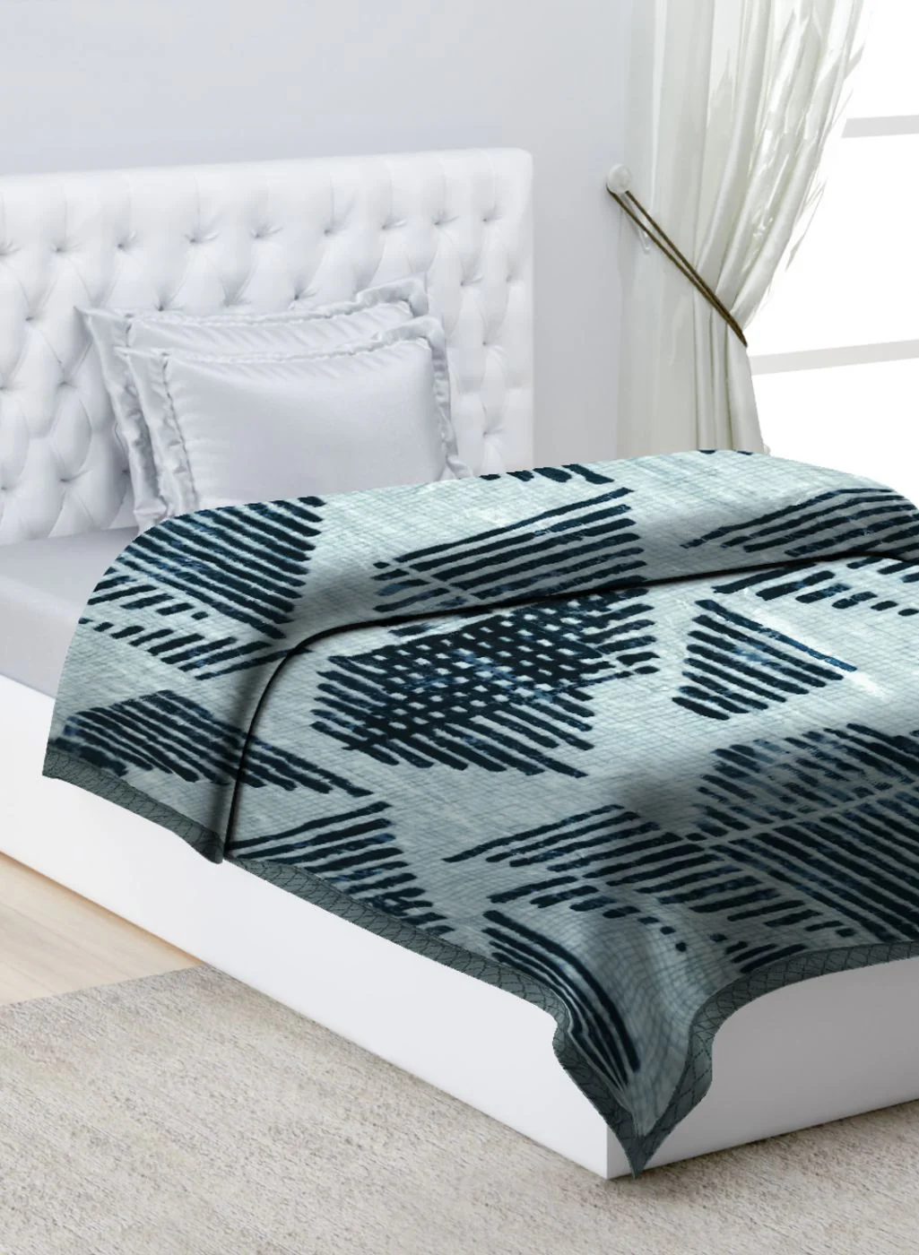Printed Mink Single Blanket for Mild Winter - 2 Ply
