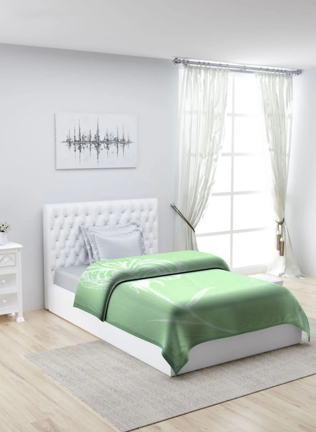 Printed Mink Single Blanket for Mild Winter - 2 Ply - Image 2