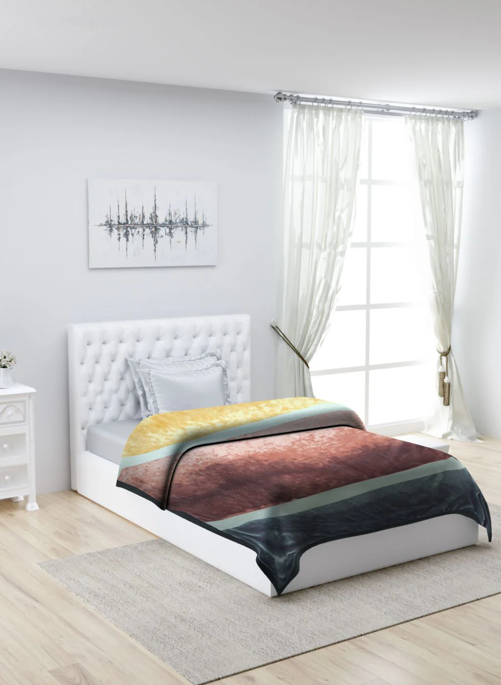 Printed Mink Single Blanket for Mild Winter - 2 Ply - Image 2