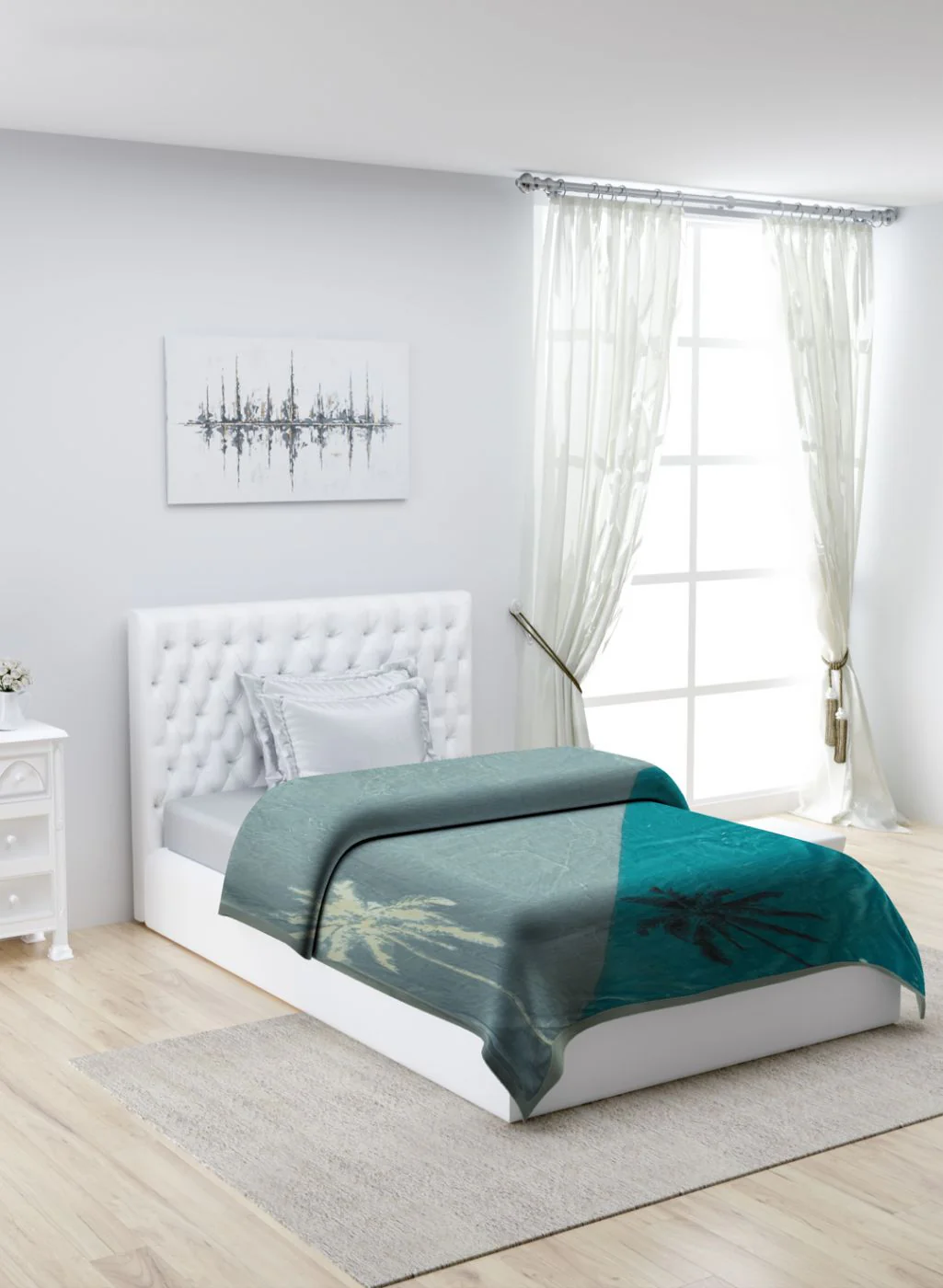 Printed Mink Single Blanket for Mild Winter - 2 Ply - Image 2