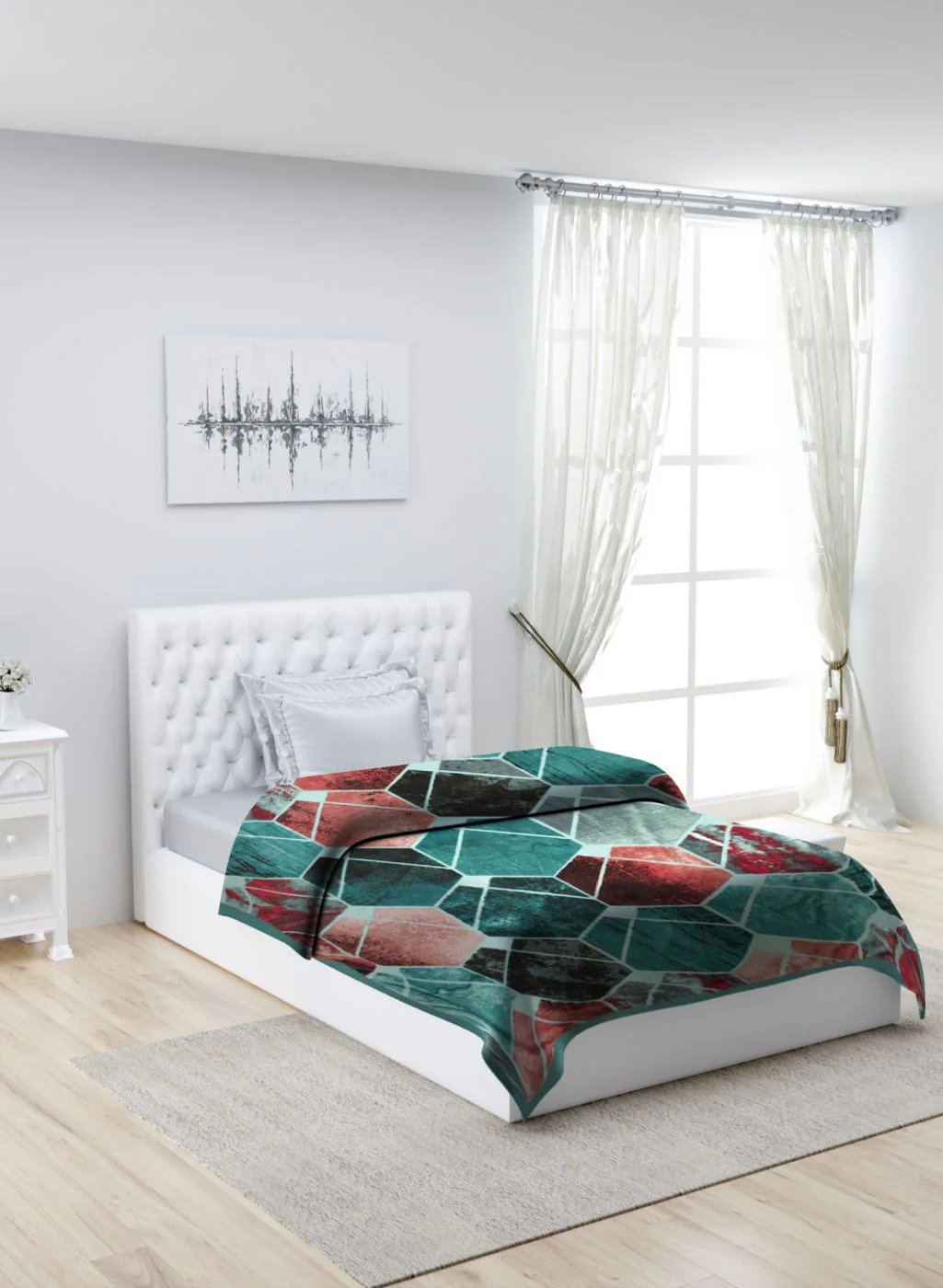 Printed Mink Single Blanket for Mild Winter - 2 Ply - Image 2
