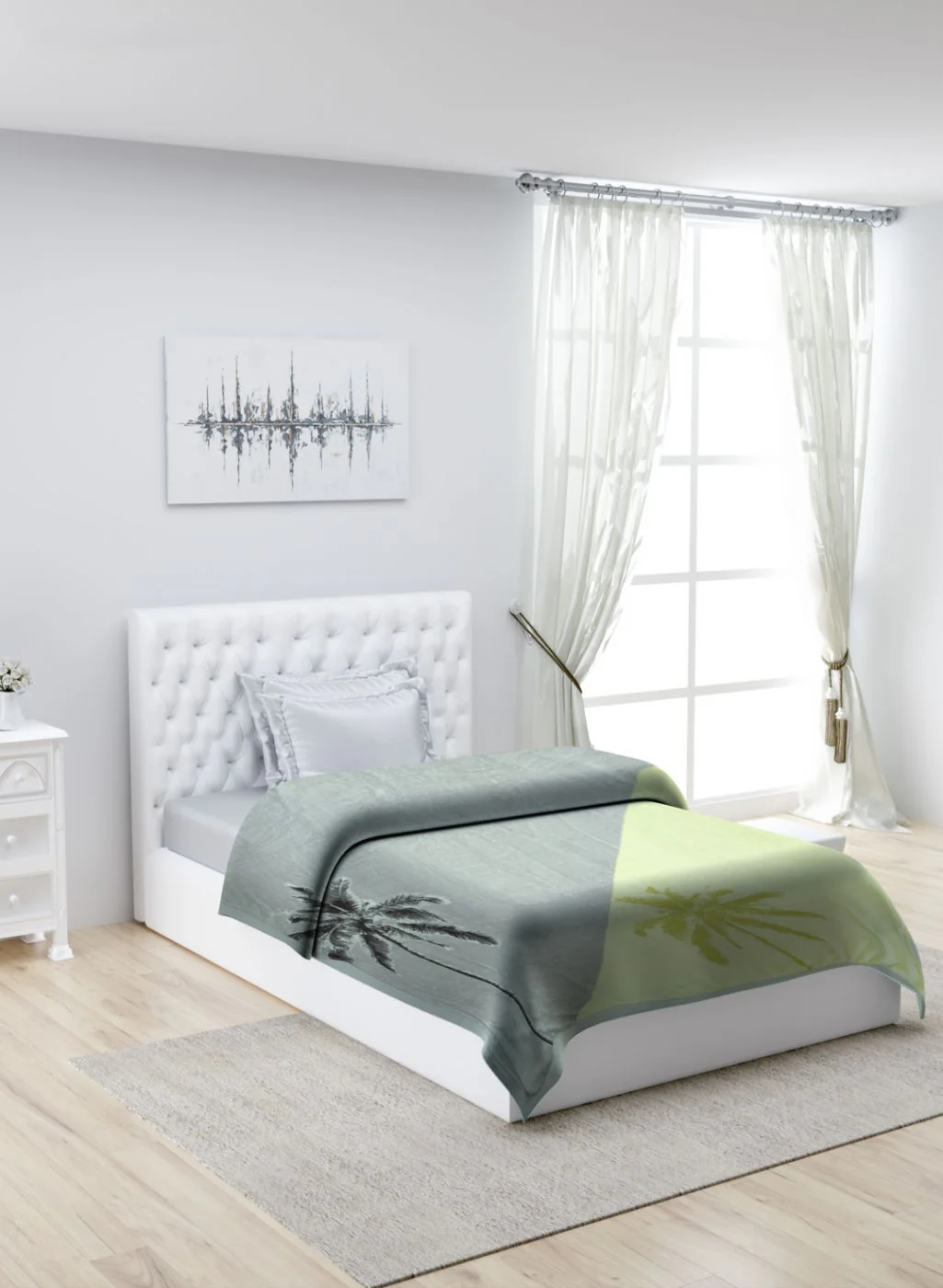 Printed Mink Single Blanket for Mild Winter - 2 Ply - Image 2