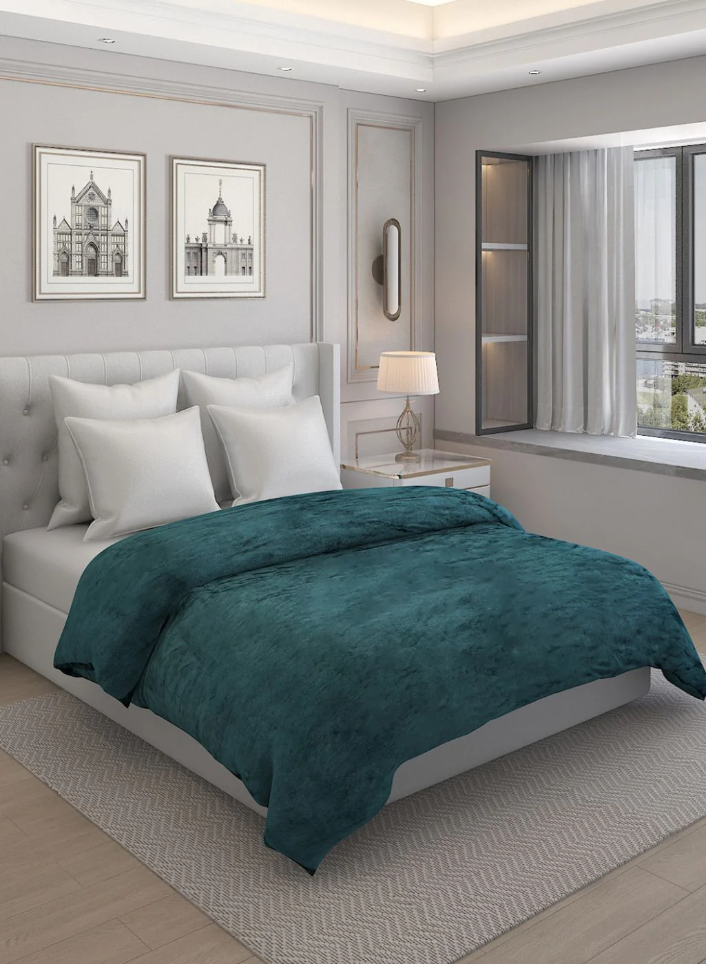 Printed Queen Blanket for AC Room - 240 GSM
