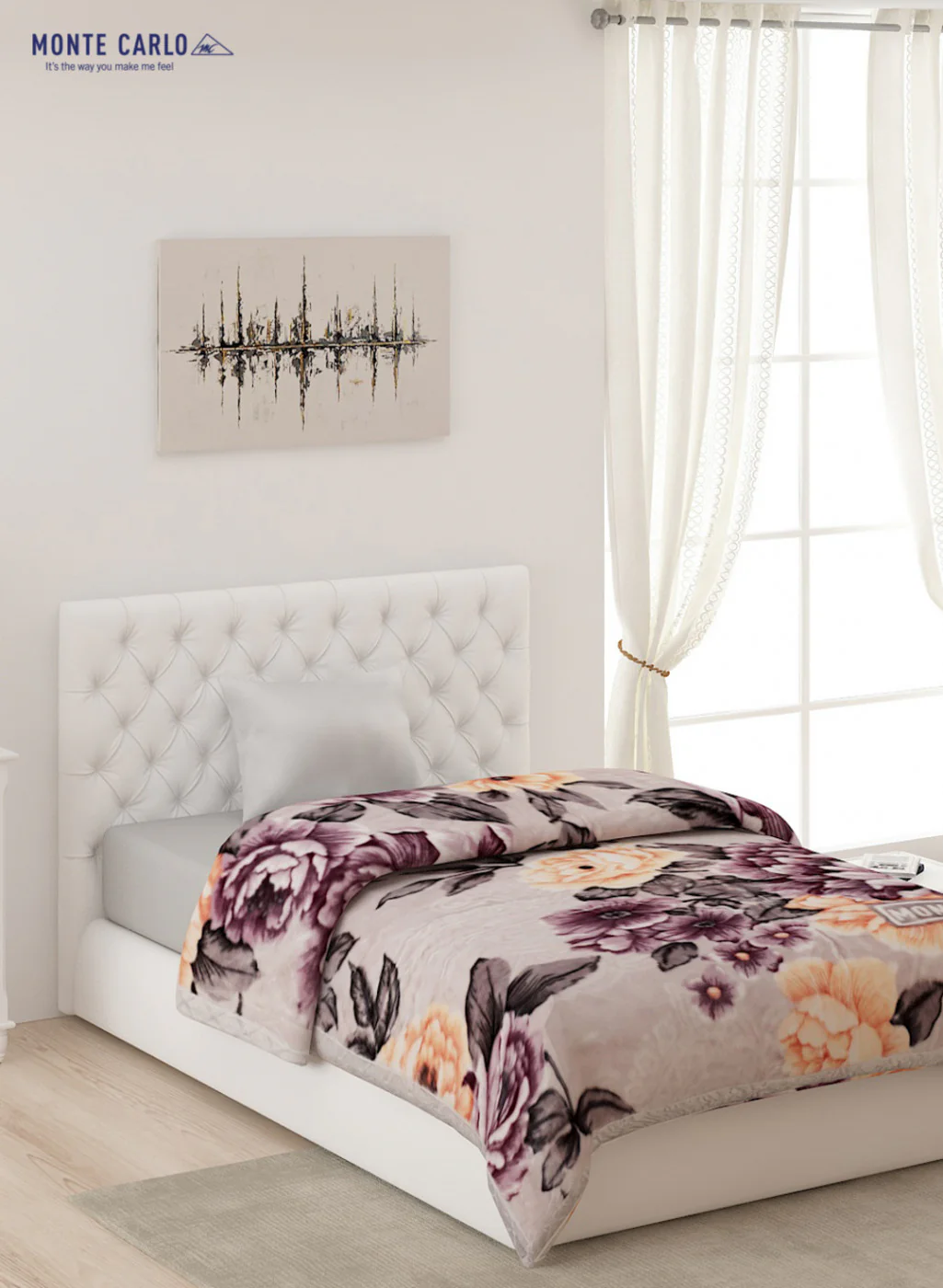 Single Bed Multicolor Mink Blanket - 2 Ply