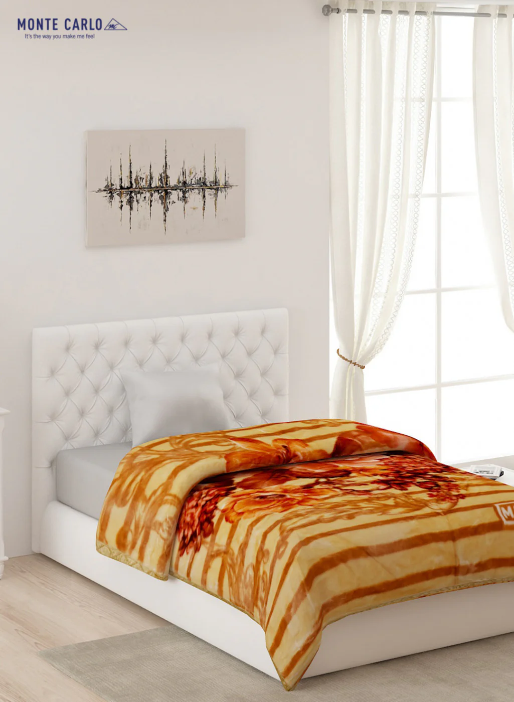 Single Bed Multicolor Mink Blanket - 2 Ply