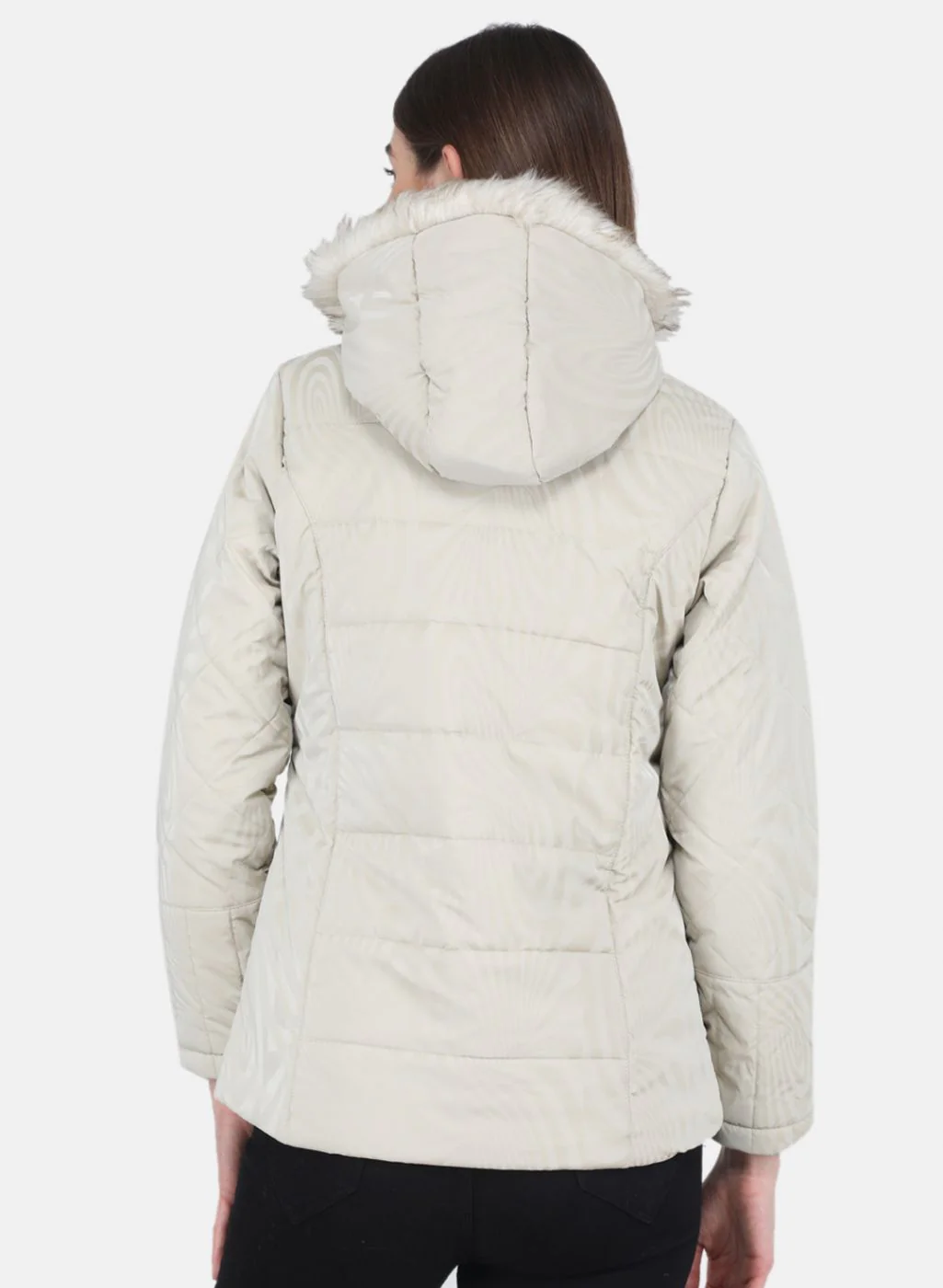 Women Beige Printed Jacket - Image 3