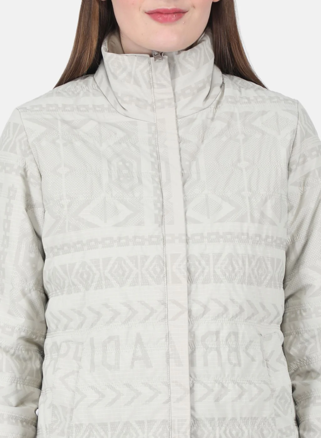 Women Beige Printed Jacket - Image 5