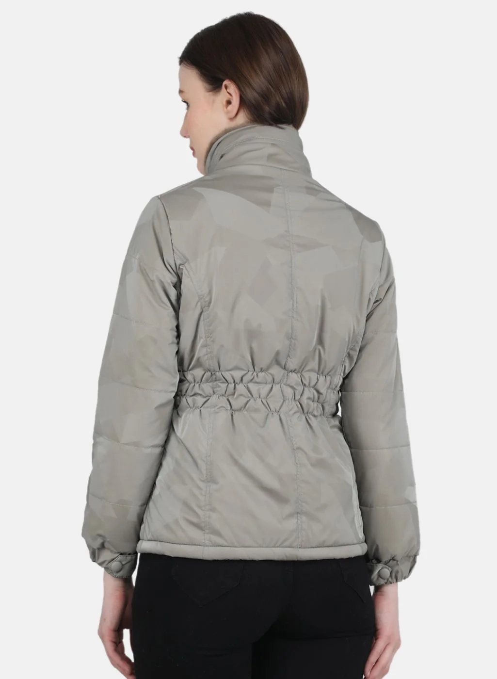 Women Beige Printed Jacket - Image 3