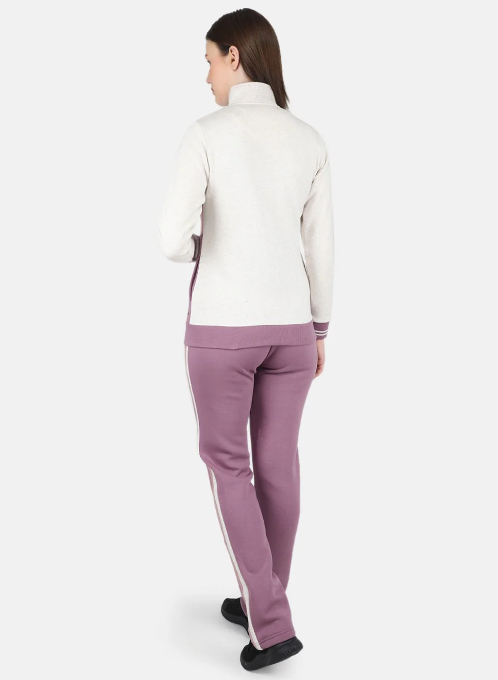 Women Beige Printed Tracksuit - Image 3