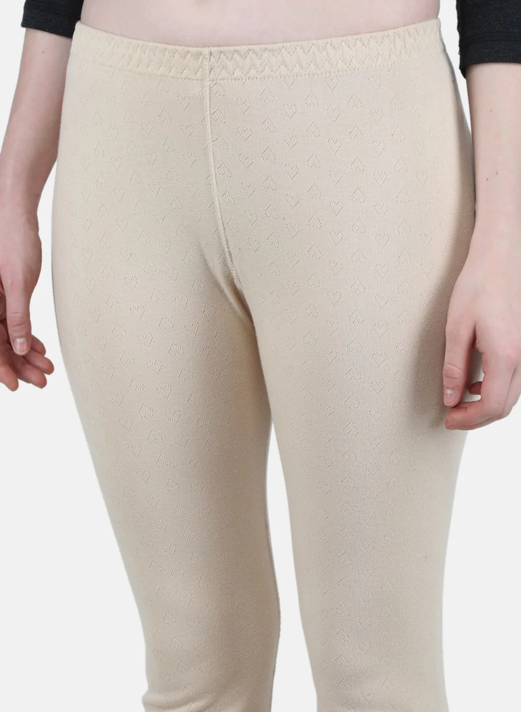 Women Beige Solid Thermal Lower - Image 5