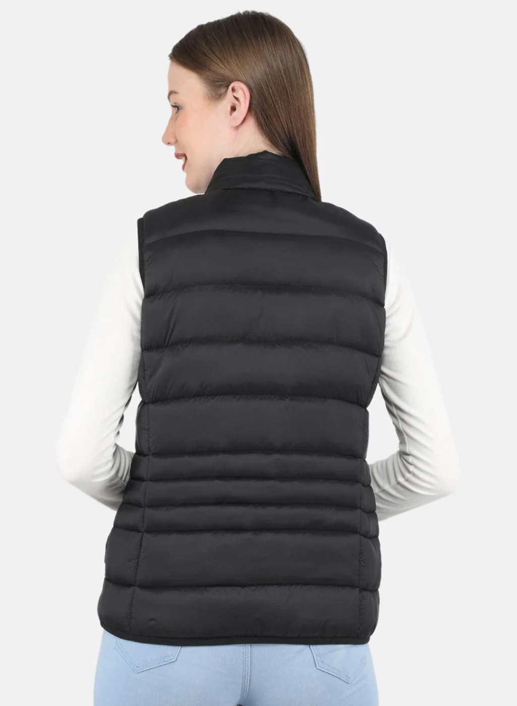 Women Black Puffer Jacket - Image 3