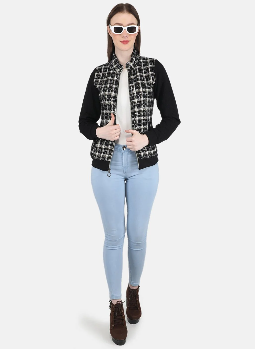 Women Black Jaquard Sweatshirt - Image 4