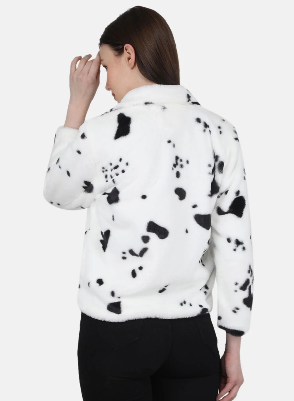 Women Black Printed Jacket - Image 3