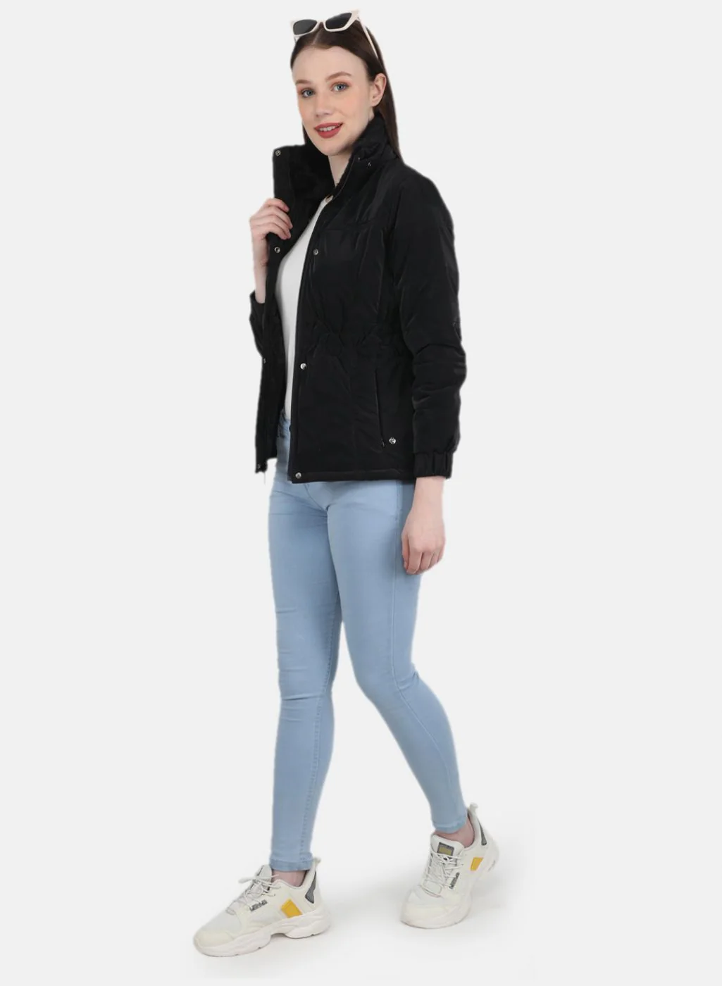 Women Black Printed Jacket - Image 4