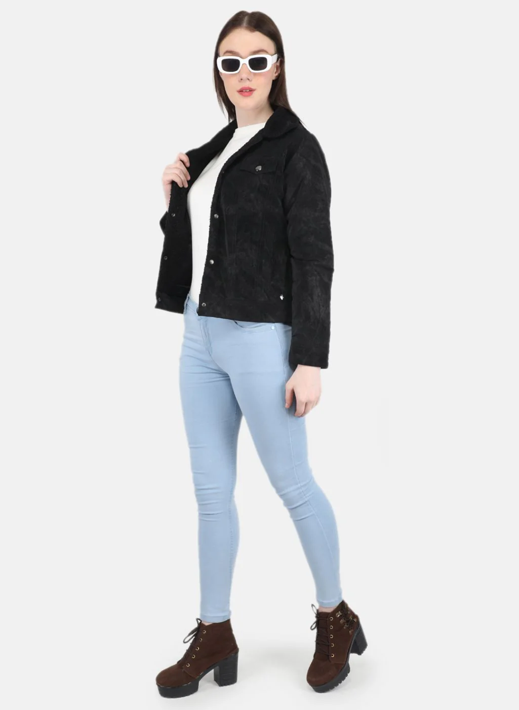Women Black Printed Jacket - Image 4