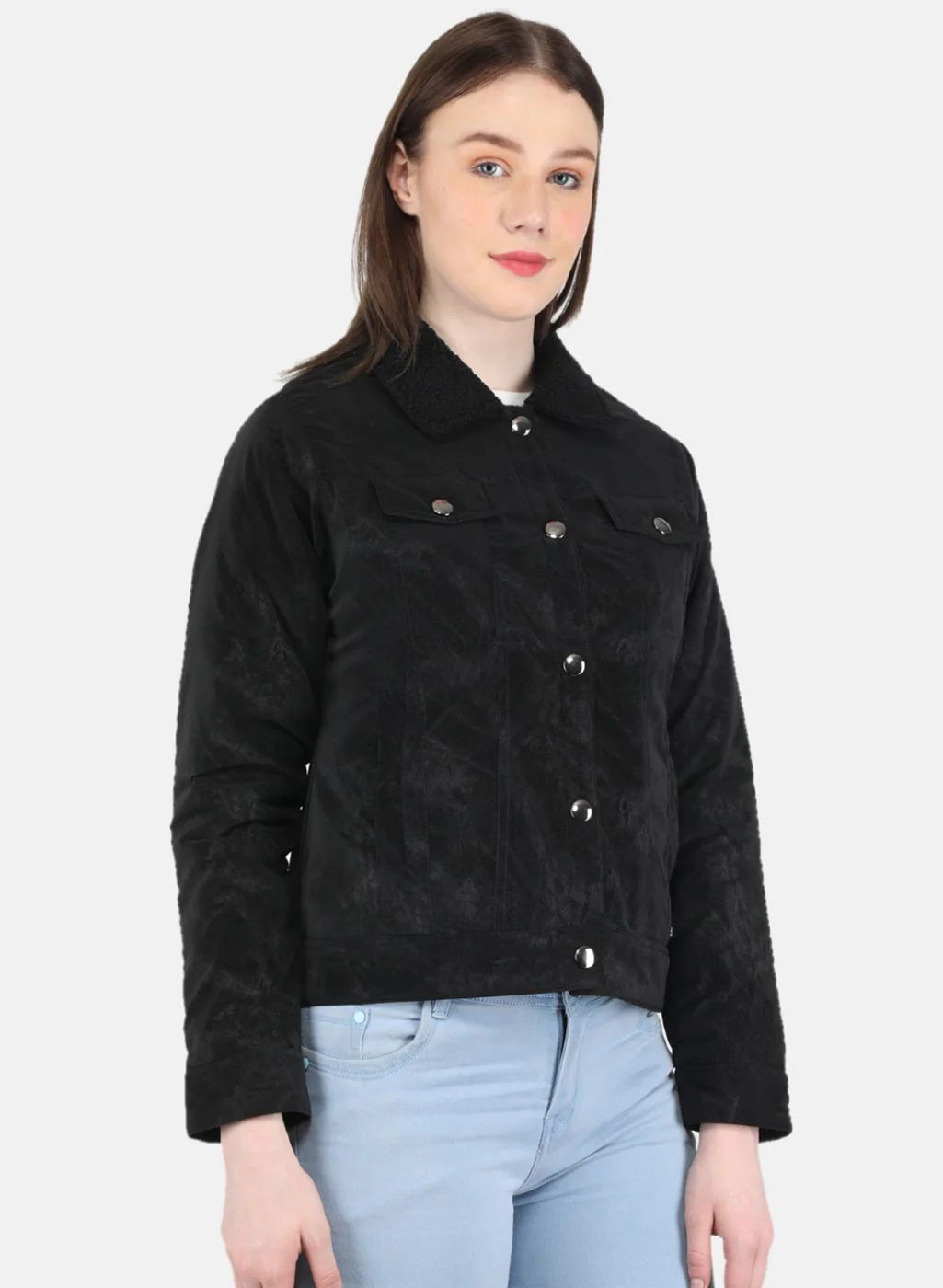 Women Black Printed Jacket - Image 6