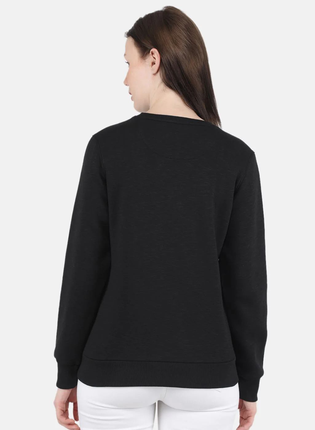 Women Black Printed Sweatshirt - Image 3