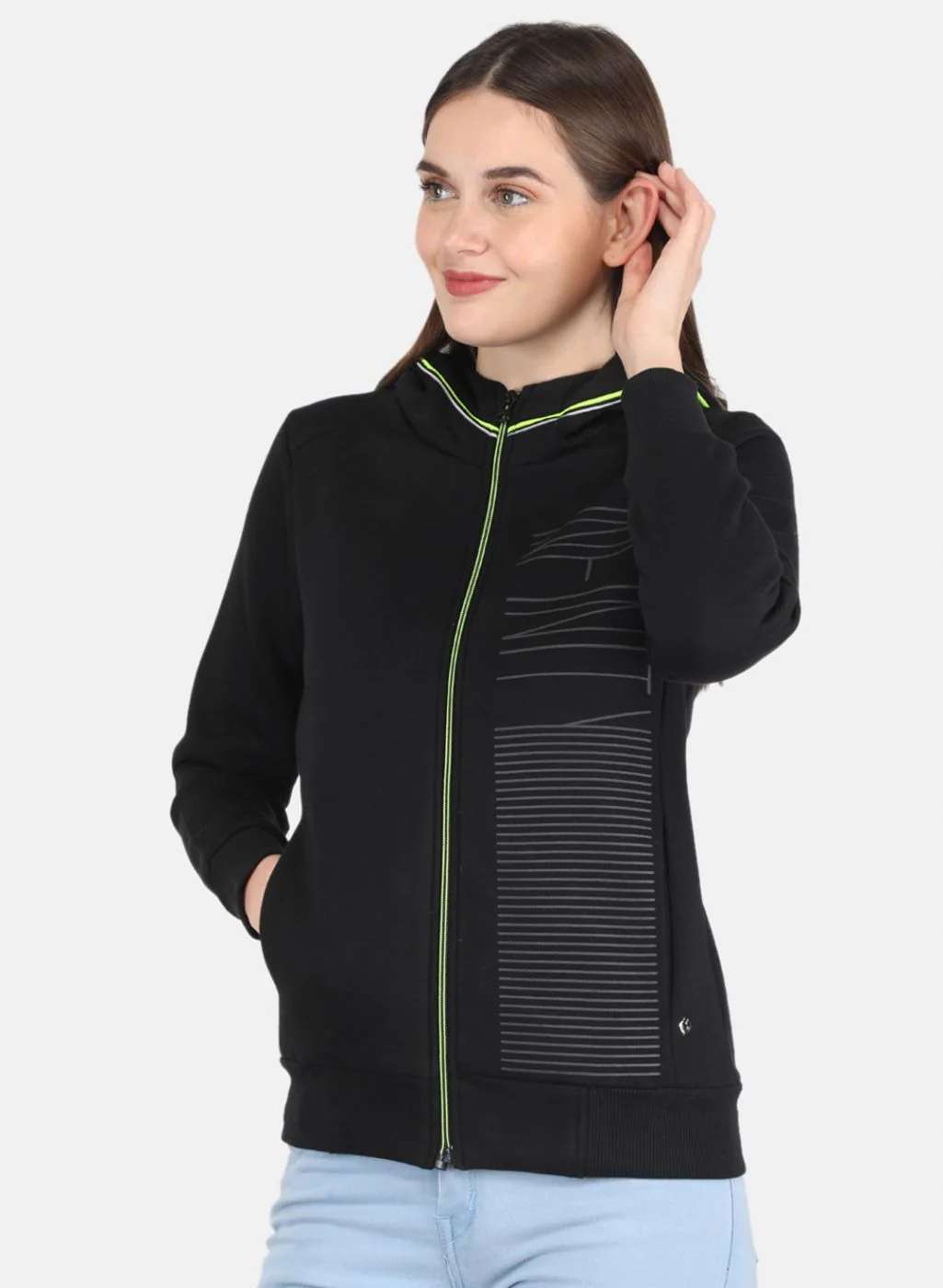 Women Black Printed Sweatshirt - Image 2