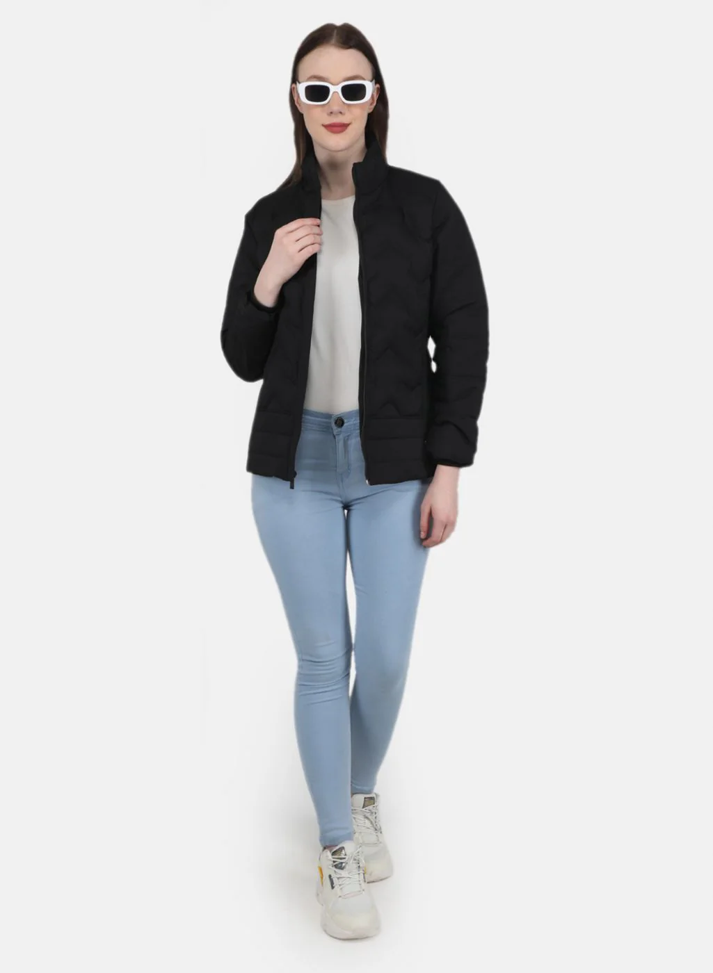 Women Black Solid Jacket - Image 4