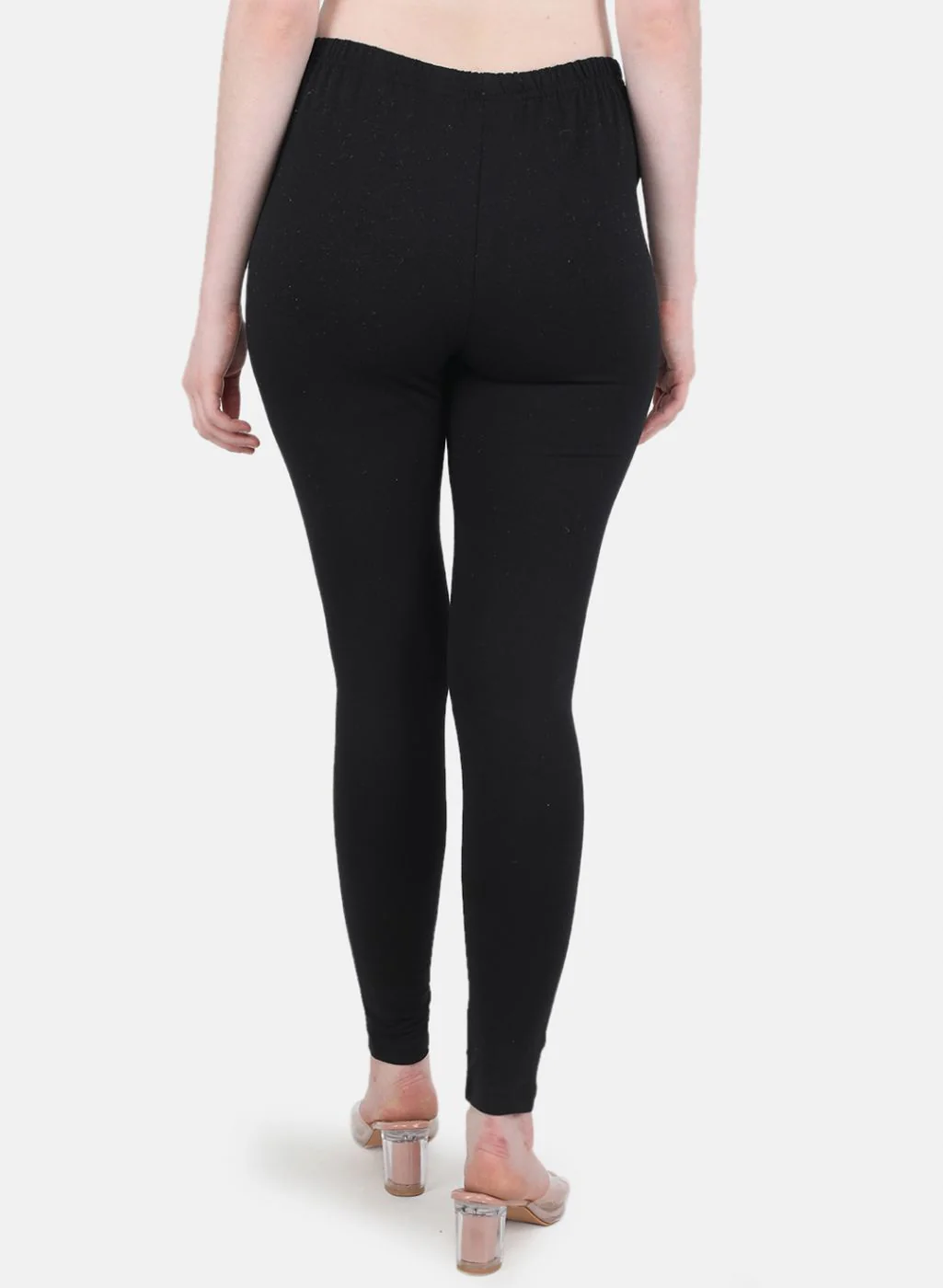 Women Black Solid Legging - Image 3