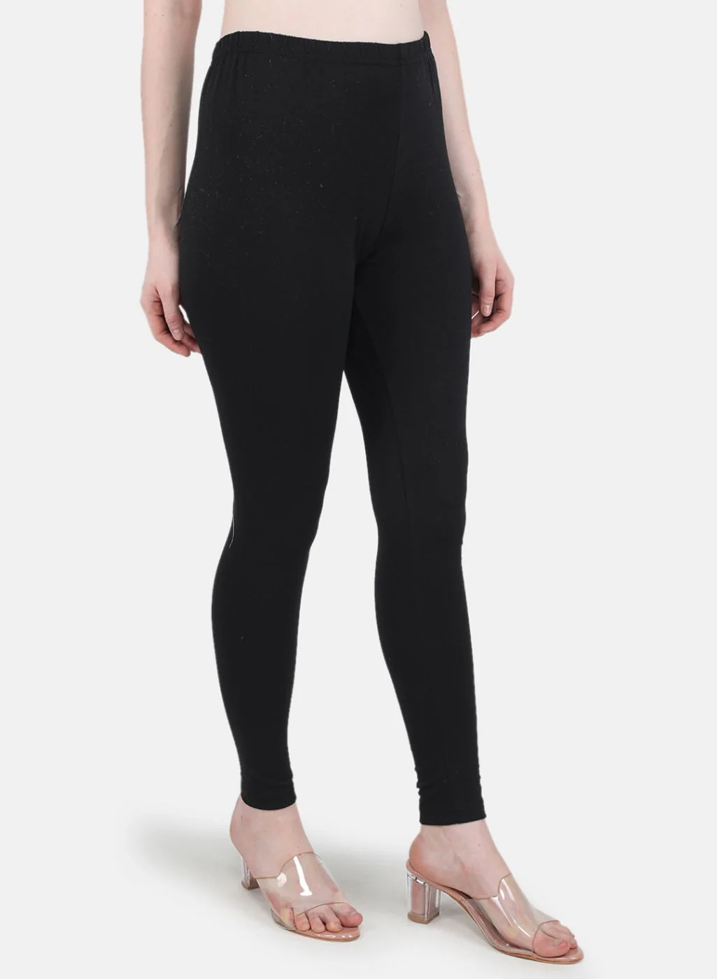 Women Black Solid Legging - Image 6