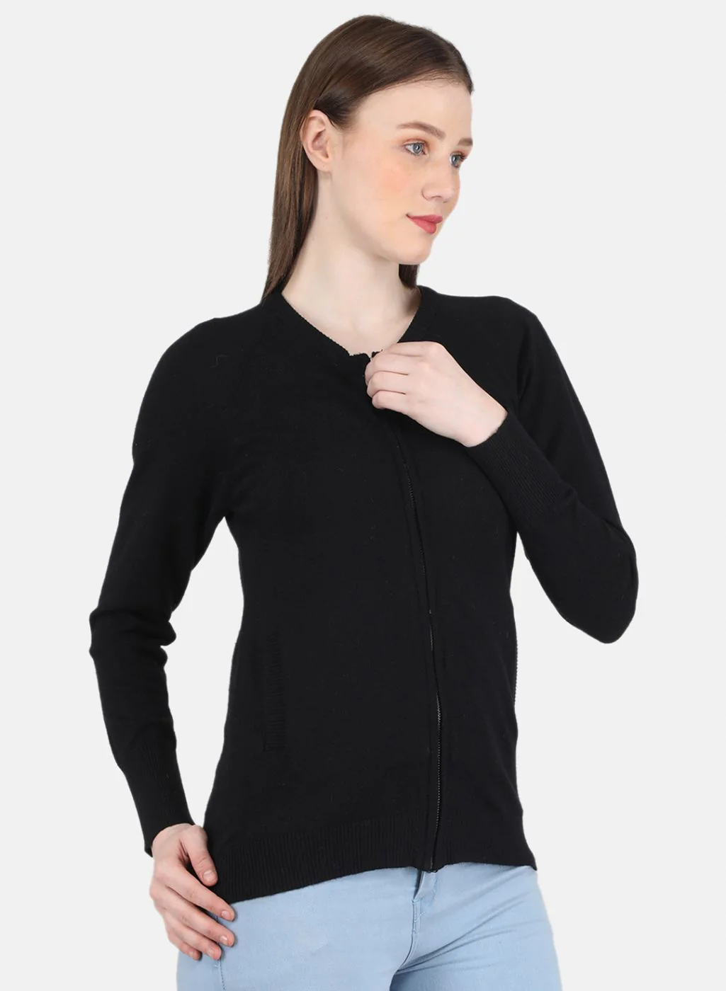 Women Black Solid Pullover - Image 6