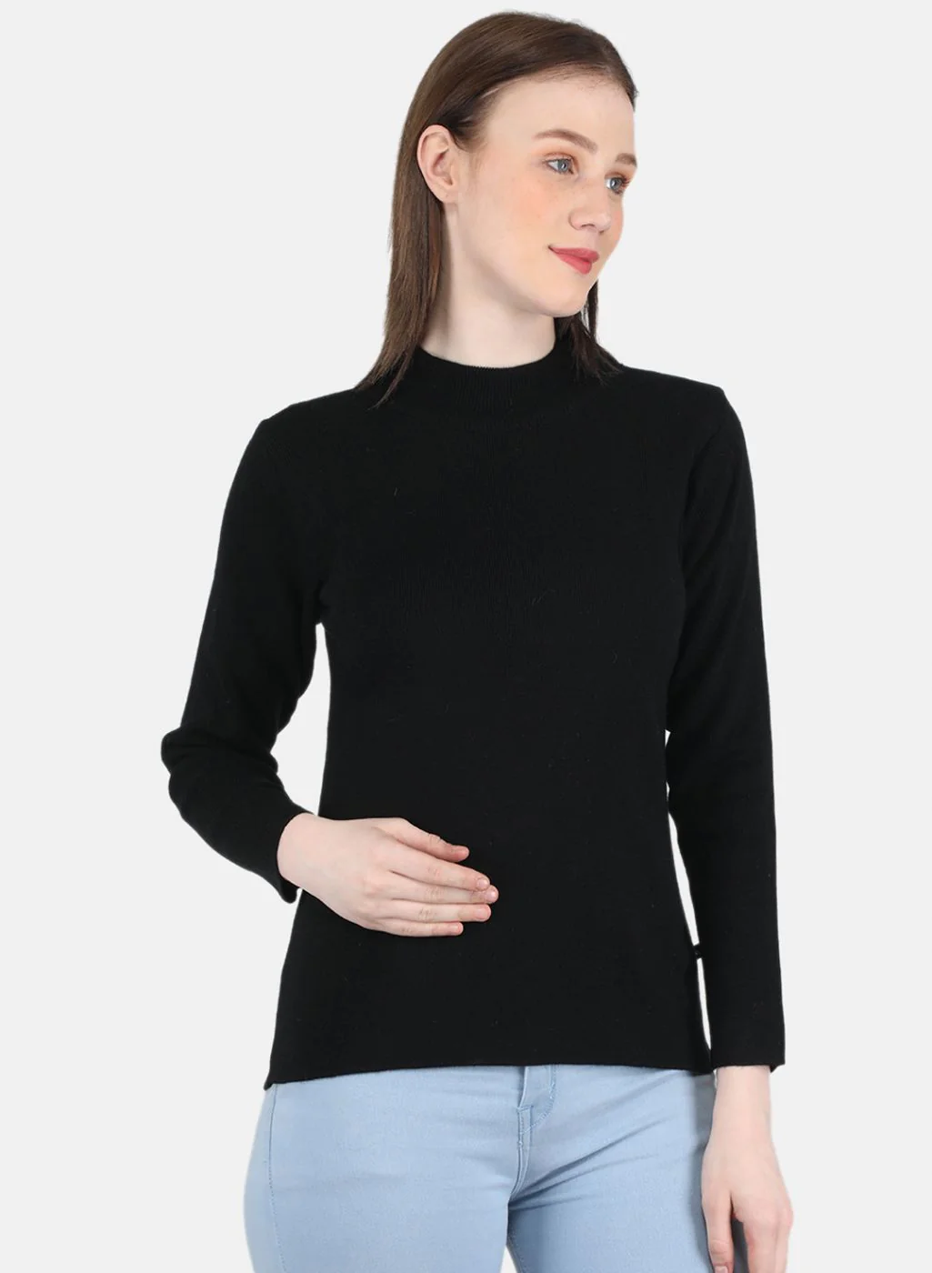 Women Black Solid Sceavy Top - Image 6