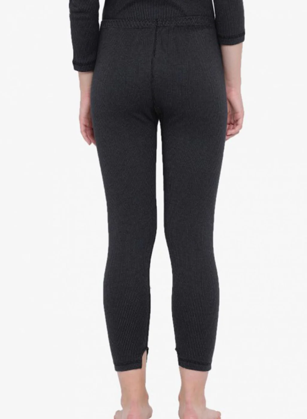 Women Black Solid Thermal Lower - Image 3