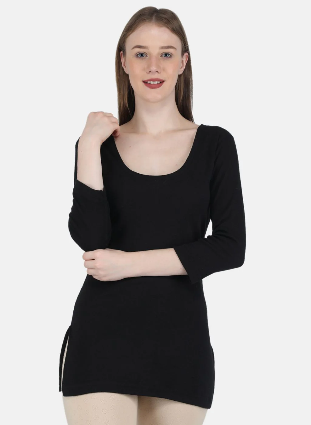 Women Black Solid Thermal Vest