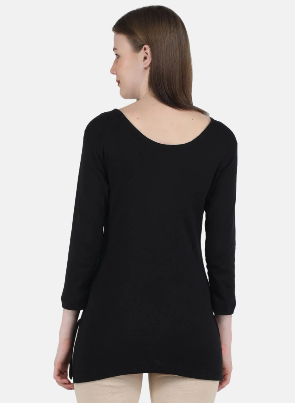 Women Black Solid Thermal Vest - Image 3
