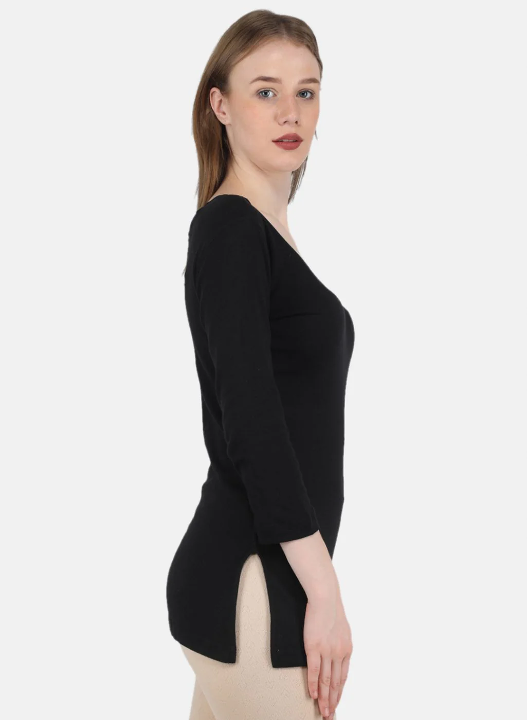 Women Black Solid Thermal Vest - Image 6