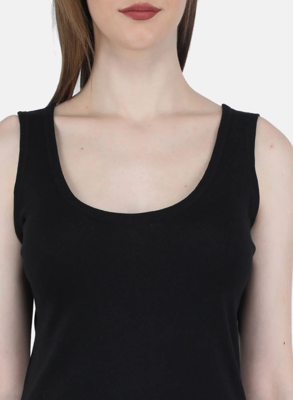 Women Black Solid Thermal Vest - Image 5