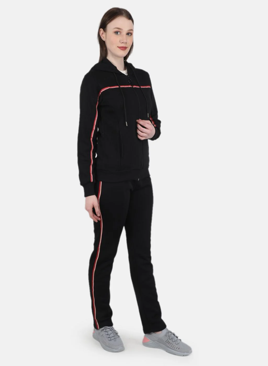 Women Black Solid Tracksuit - Image 7