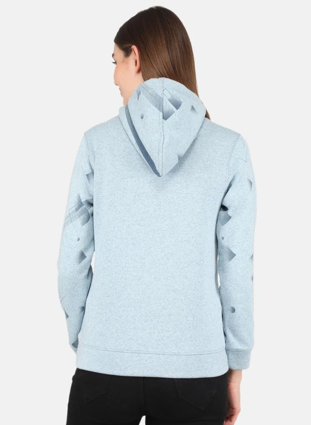 Women Blue Printed Sweatshirt - Image 3
