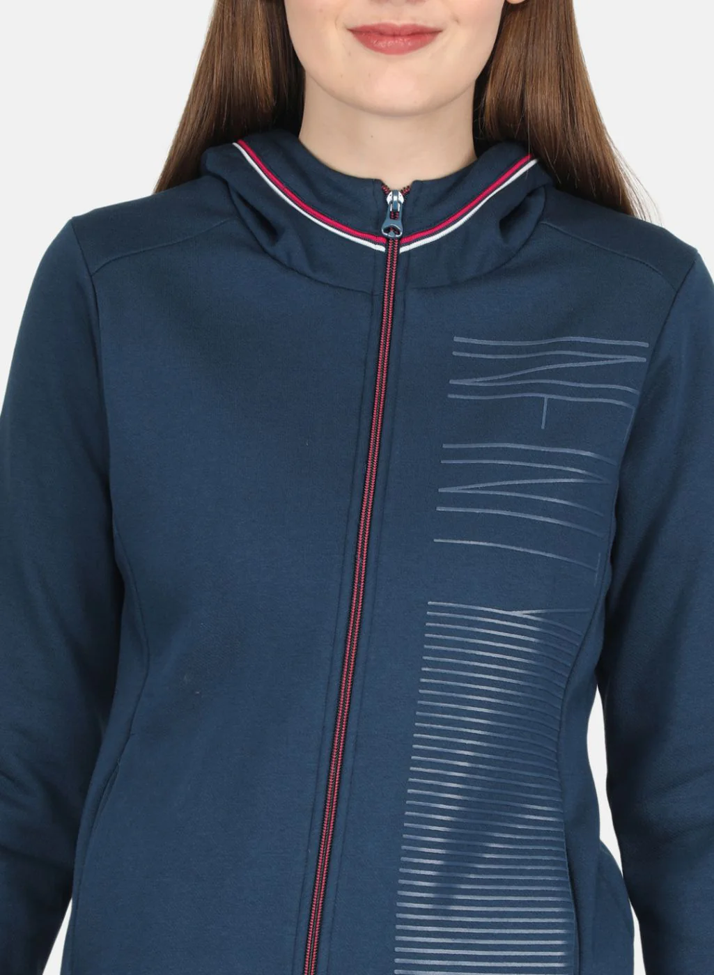 Women Blue Printed Sweatshirt - Image 5