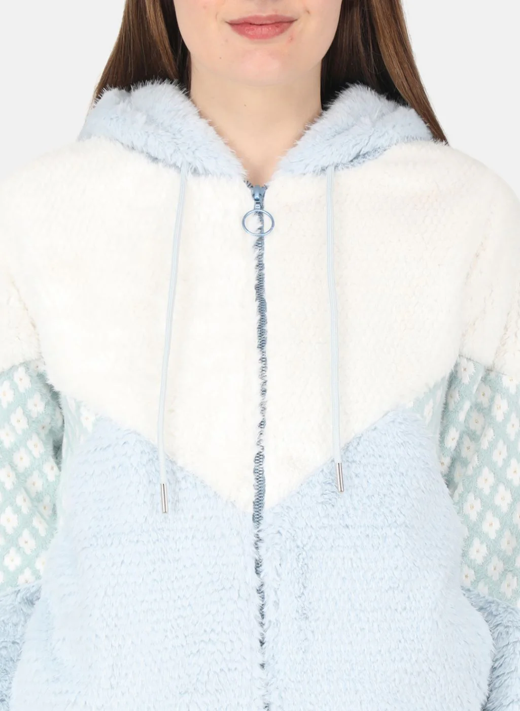 Women Blue Printed Sweatshirt - Image 5