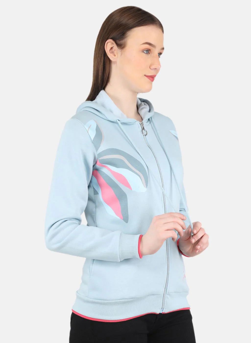 Women Blue Printed Sweatshirt - Image 6