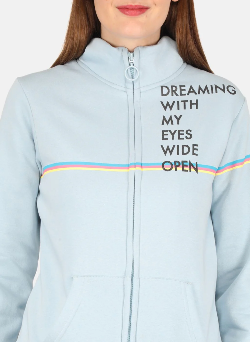 Women Blue Printed Tracksuit - Image 5