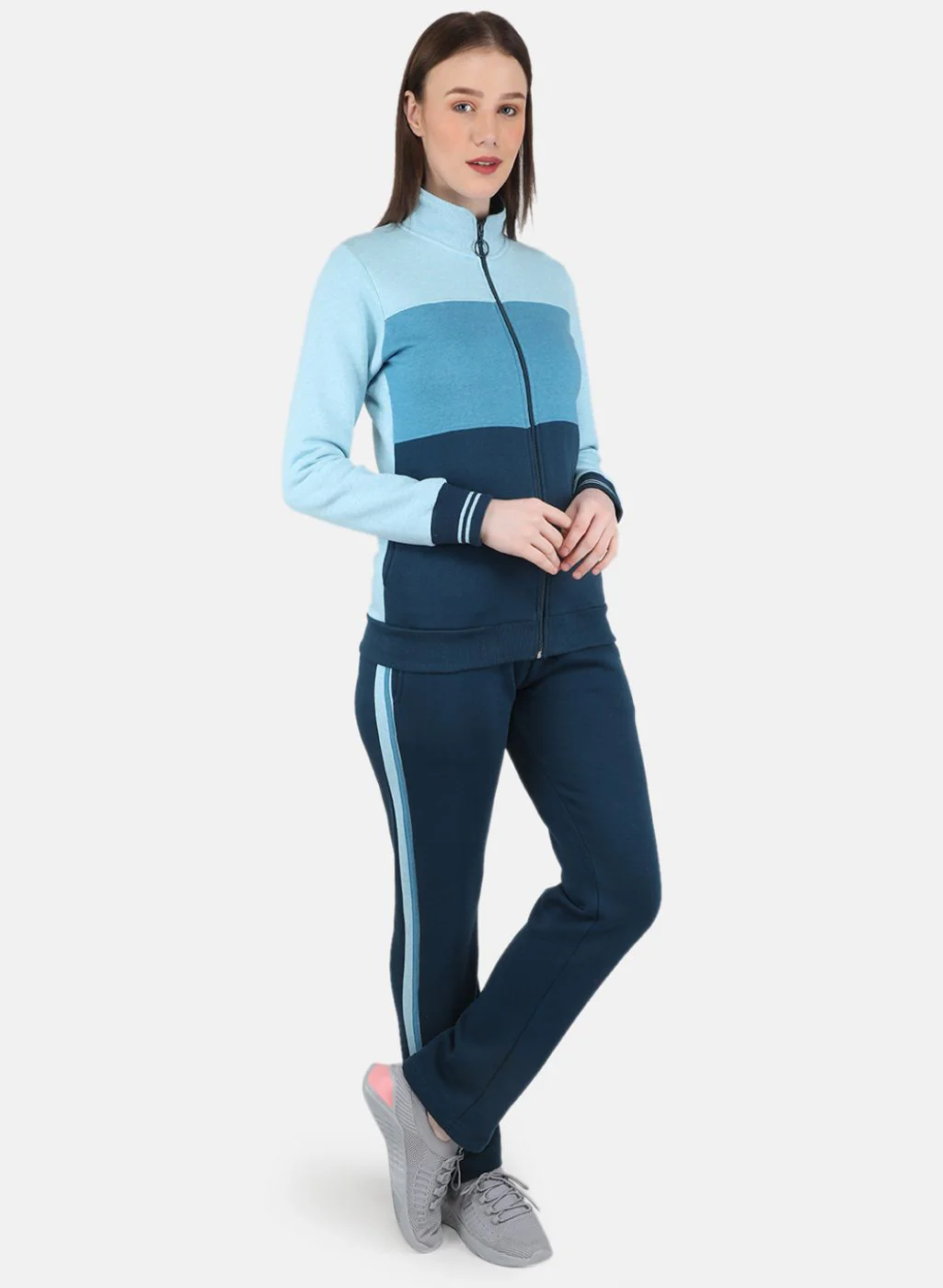 Women Blue Printed Tracksuit - Image 7