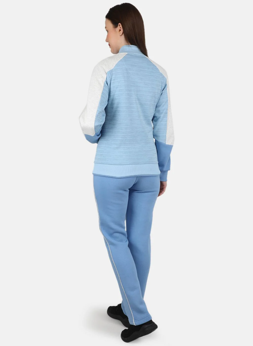 Women Blue Printed Tracksuit - Image 3