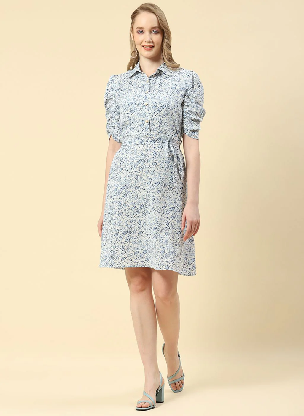 Women Blue Printed Tunic