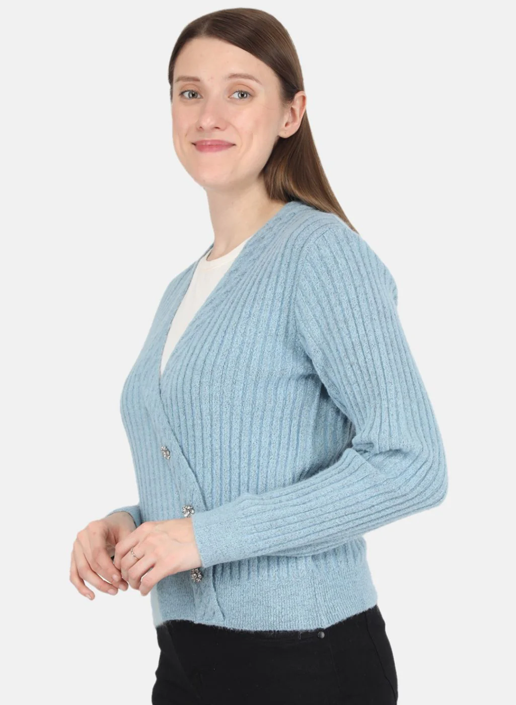 Women Blue Self design Top - Image 2