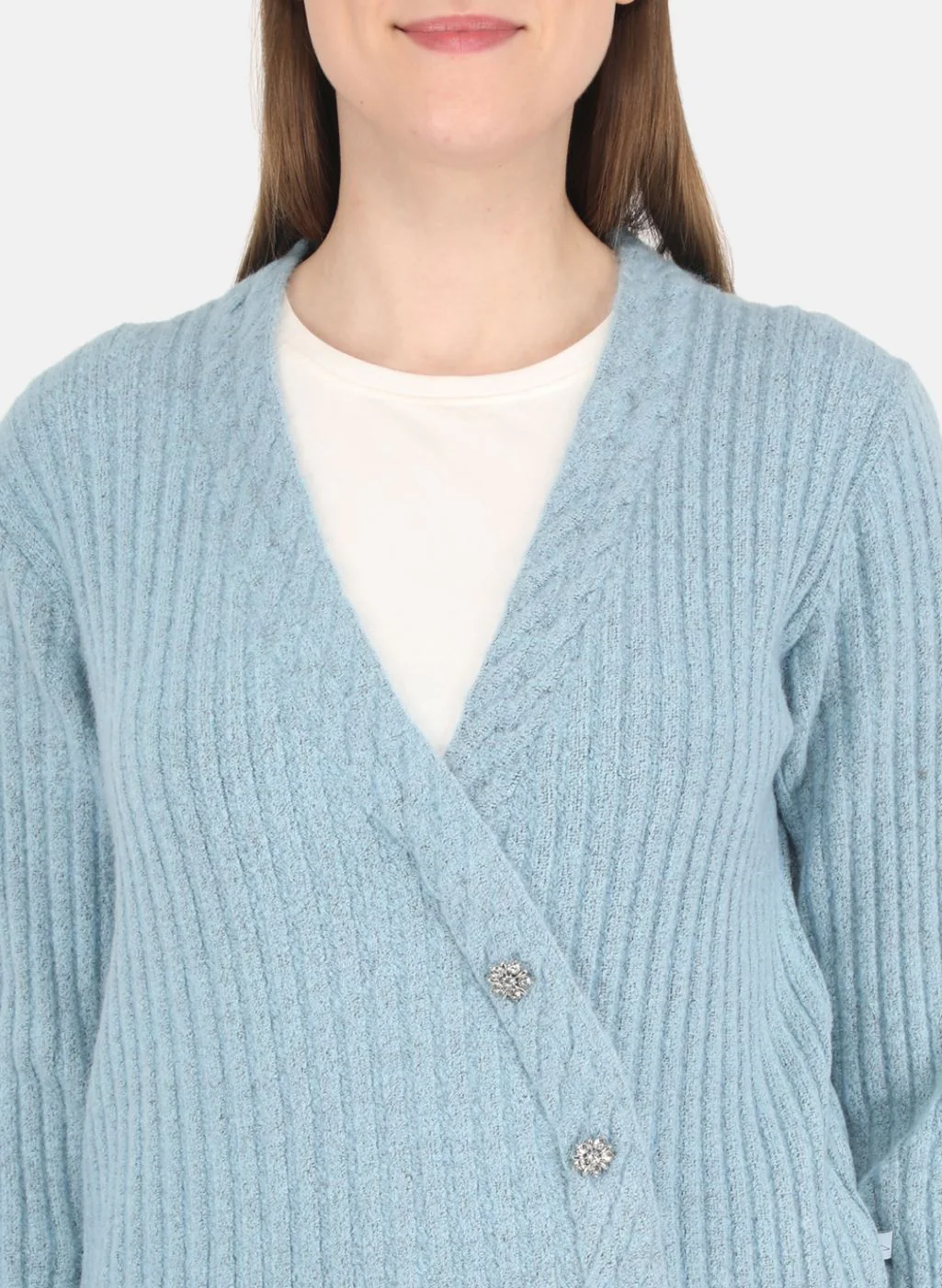 Women Blue Self design Top - Image 5