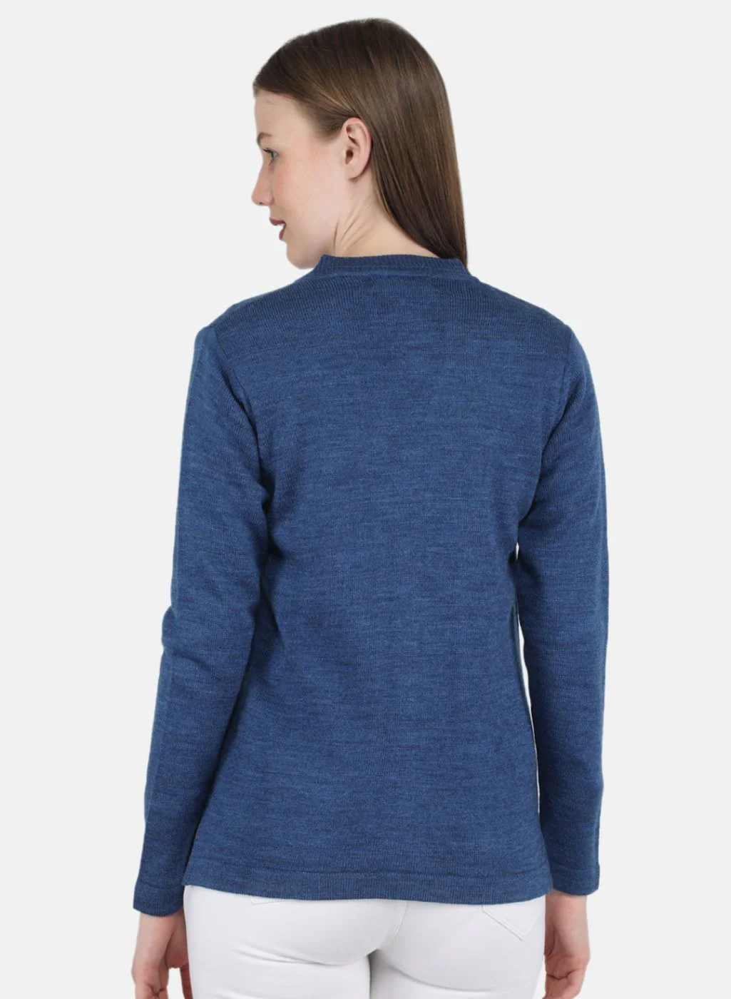 Women Blue Solid Cardigan - Image 3