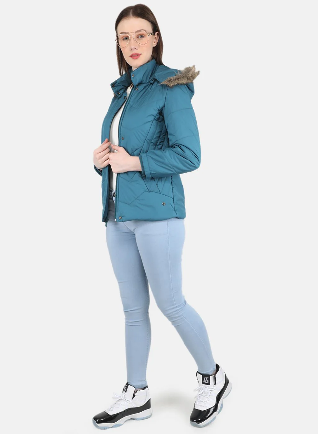 Women Blue Solid Jacket - Image 4